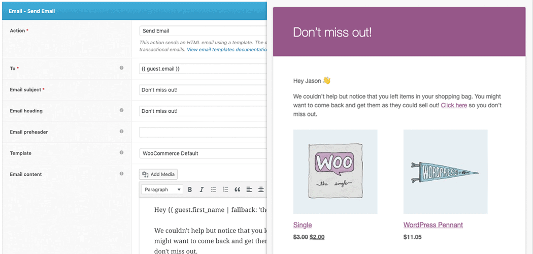 Электронная почта AutomateWoo со стилем WooCommerce по умолчанию