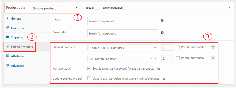 連鎖製品を使用して WooCommerce 製品バンドルを構成する