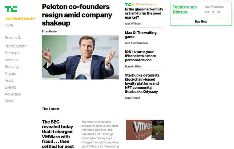 Techcrunch Magazine technologique américain