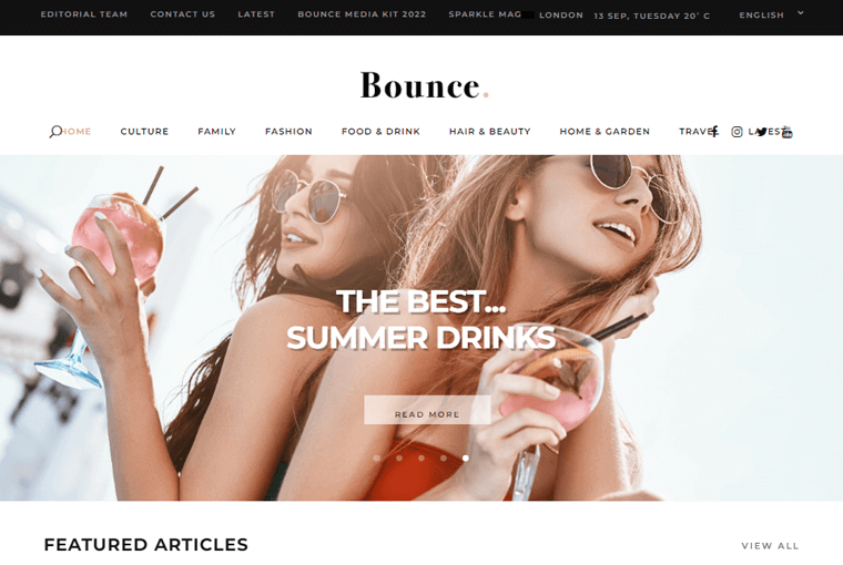Bounce Magazine Site Web pour le style de vie