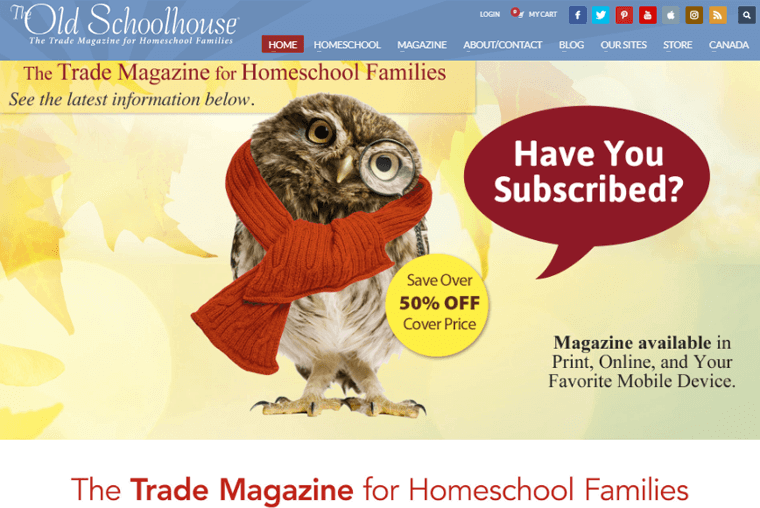 Site Web du magazine Old Schoolhouse Homeschooling