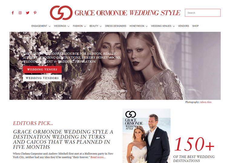 Grace Ormonde - Exemples de sites Web de magazines