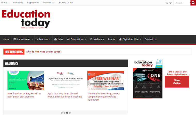 Magazine en ligne Education Today