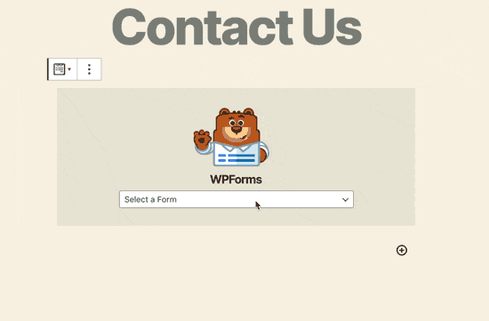 WPForms เลือกแบบฟอร์ม