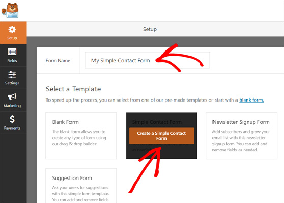 สร้างแบบฟอร์มการติดต่ออย่างง่าย WPForms