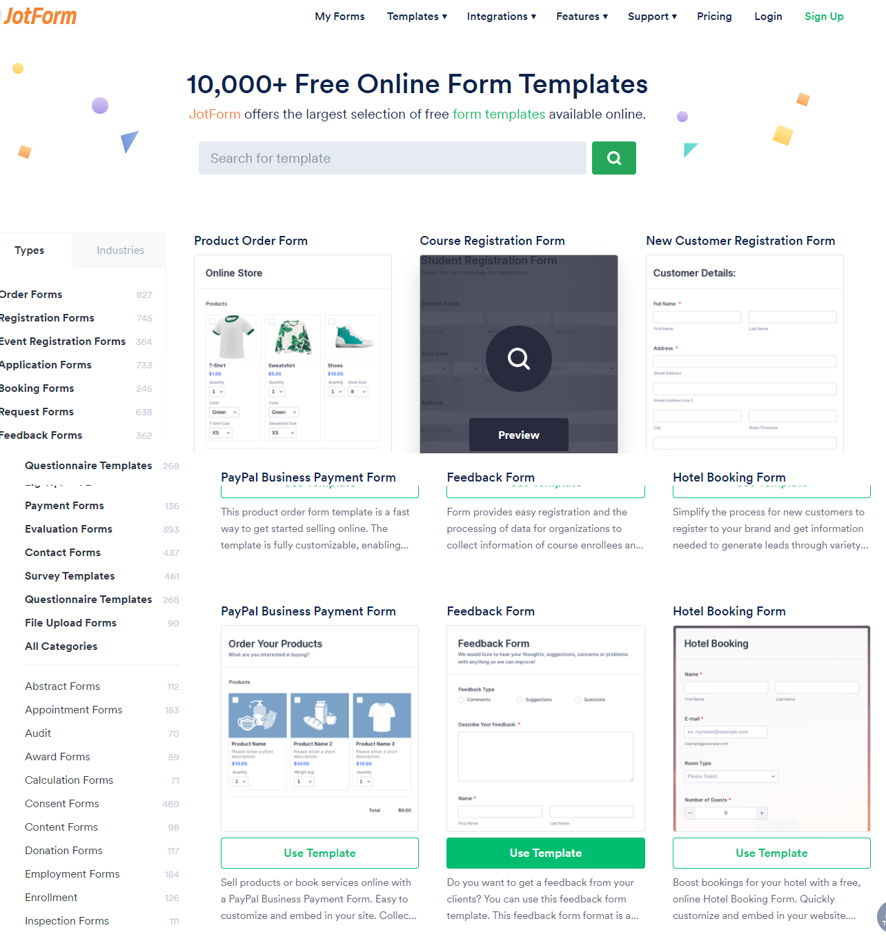 Шаблоны Jotform