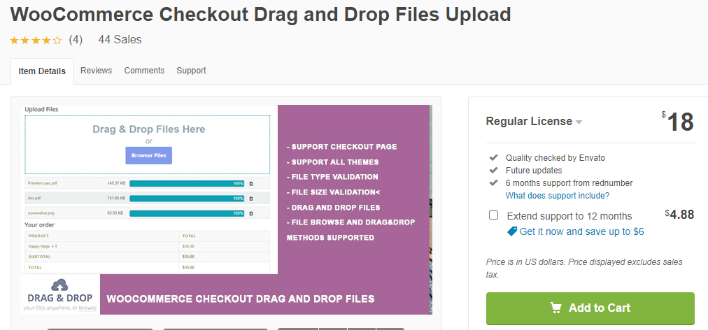 Complemento de carga de archivos de arrastrar y soltar de WooCommerce