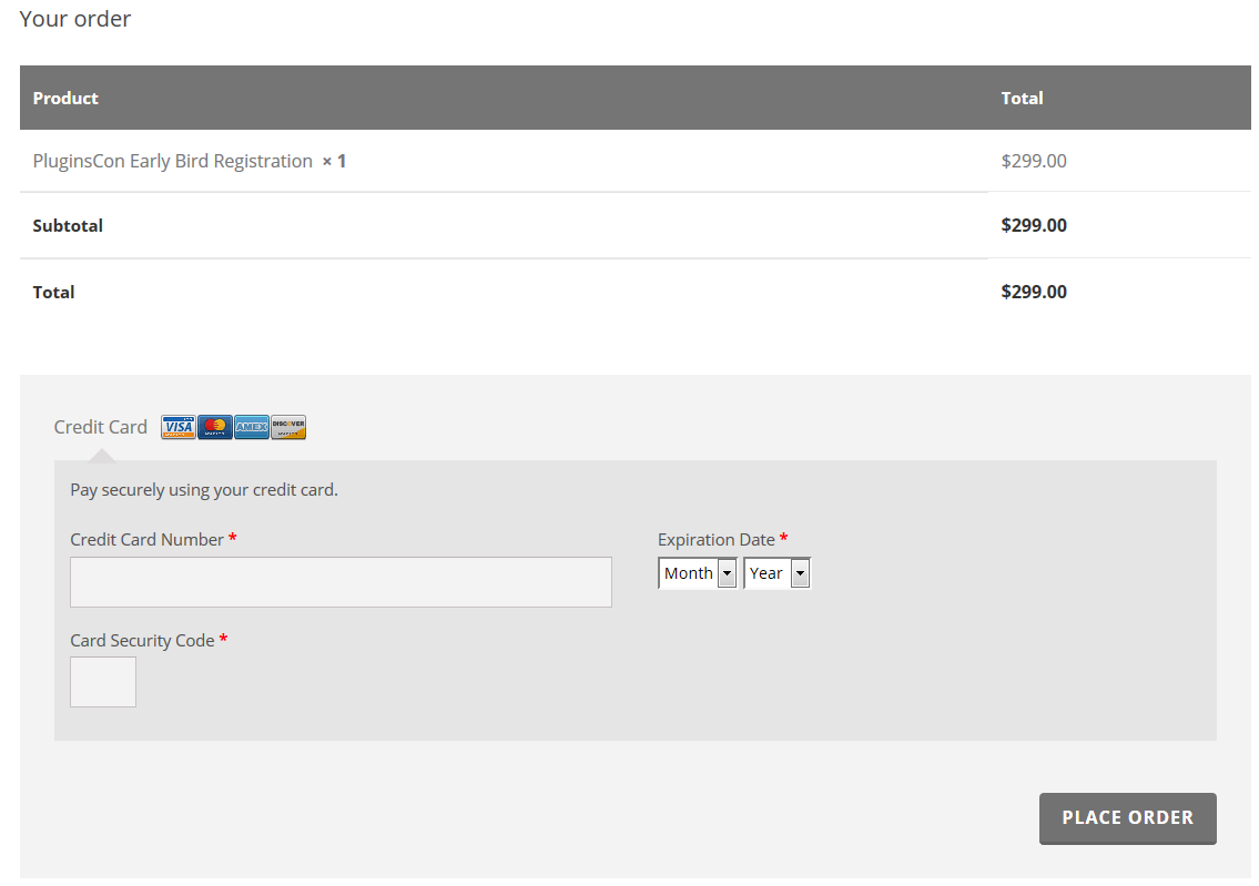 Pagina de cumpărare a biletelor