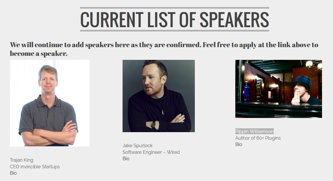 Pagina difuzoare PluginsCon