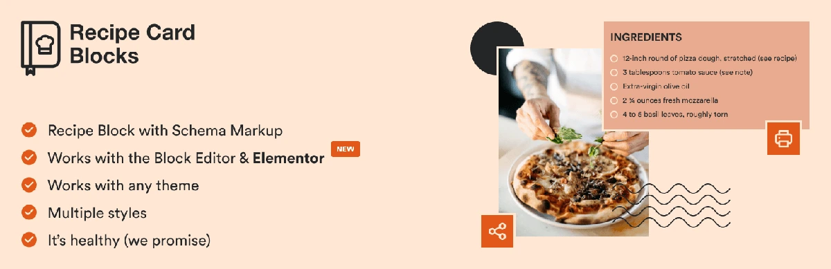 Gutenberg 和 Elementor WordPress 食谱插件的食谱卡块