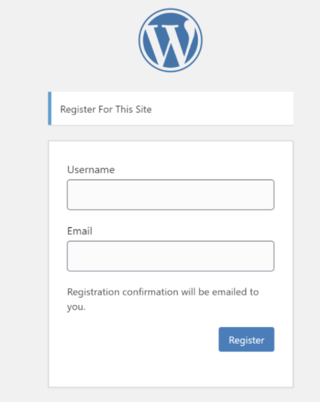 A página de login padrão do WordPress