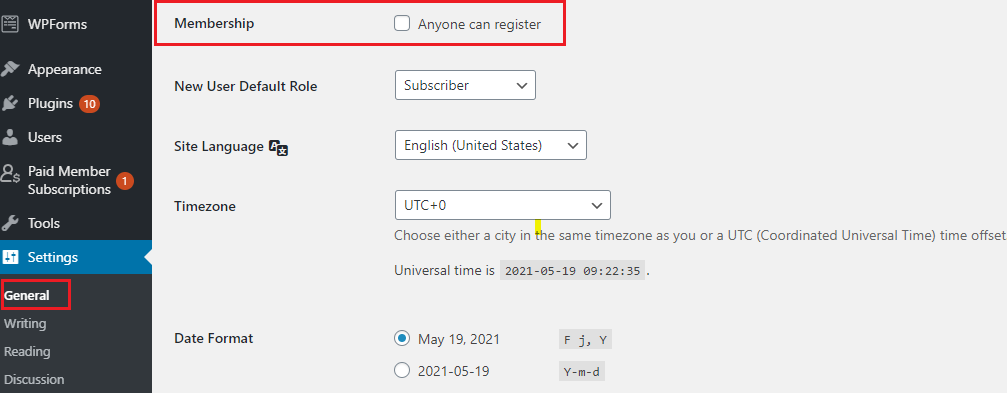 desabilitar completamente o registro de usuário do WordPress