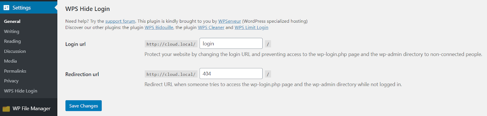 Alterar o URL da página de login do WordPress
