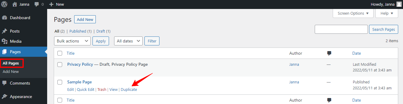 Gunakan Halaman Duplikat Dan Posting Untuk Menduplikasi Halaman Di Wordpress