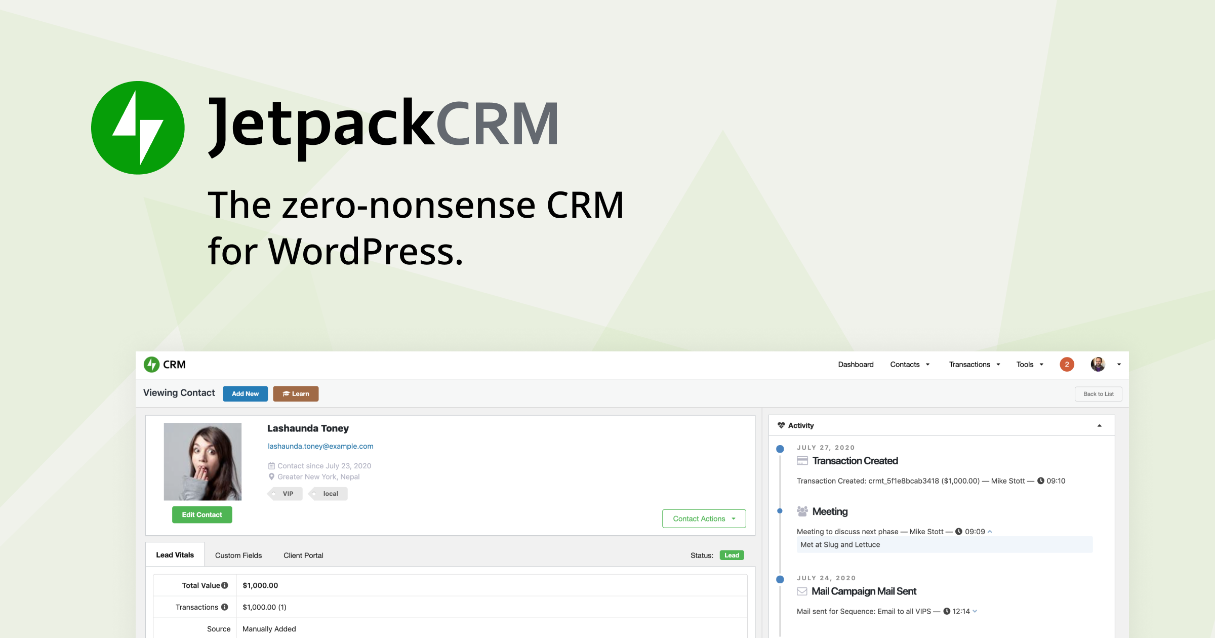 Jetpack CRM WordPress CRM-Plugin