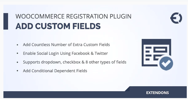 Extendons 的 WooCommerce 注册字段插件