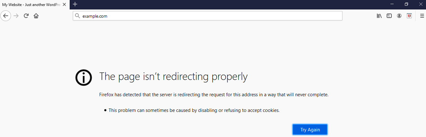 Mozilla zu viele Umleitungen Fehler