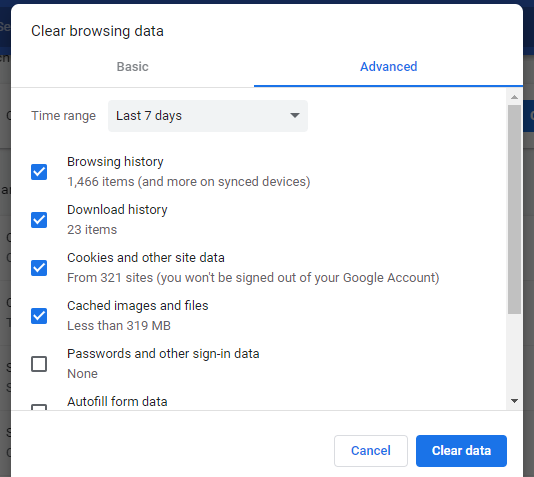 Browserdaten löschen
