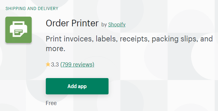 Shopify aplikacja drukarki zamówień