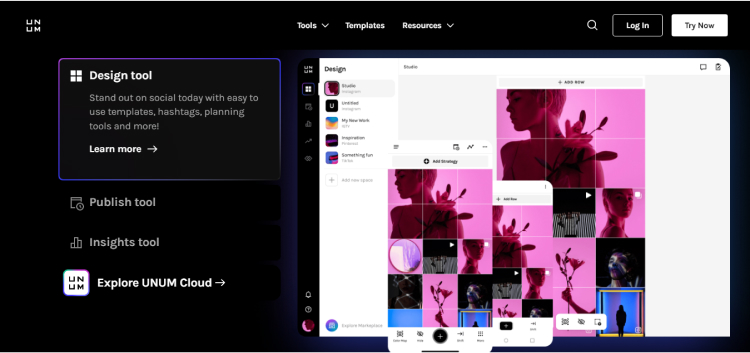 UNUM untuk mendesain grid instagram.