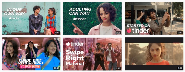 Campanha de marketing de influenciadores do Tinder