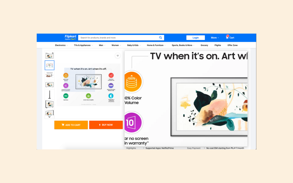 รูปภาพสินค้า Samsung Frame-Flipkart