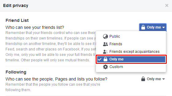 Consejo de privacidad de Facebook 6.2