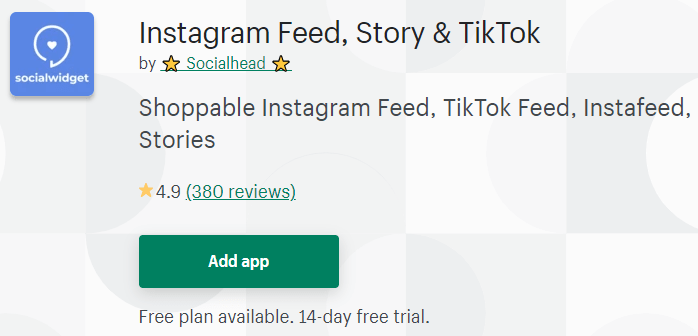 최고의 Shopify Instagram 피드 스토리 tiktok