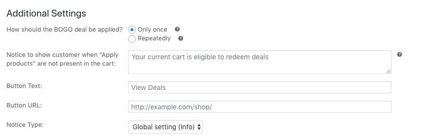 การตั้งค่าข้อความแจ้งเตือน BOGO - คูปองขั้นสูง BOGO Notification Message Settings