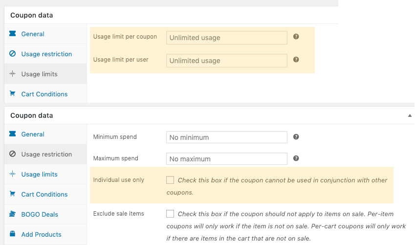 woocommerce-coupon-restrictions-built-in - Coupon avanzati