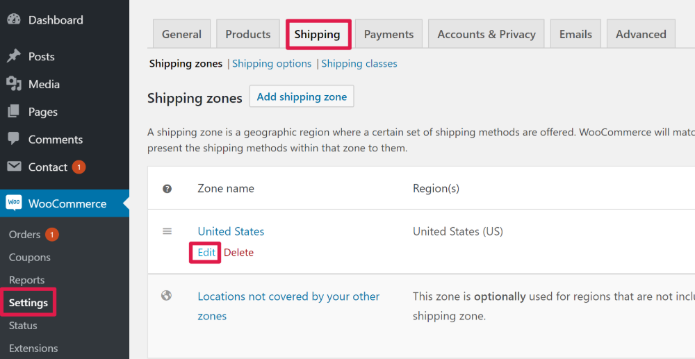 WooCommerce คูปองจัดส่งฟรี แก้ไขเขตการจัดส่ง - คูปองขั้นสูง WooCommerce Free Shipping Coupon Edit shipping zone