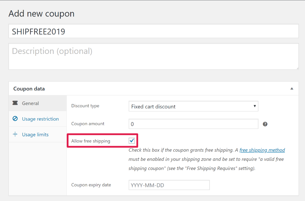 คูปองจัดส่งฟรี WooCommerce มีคูปองจัดส่งฟรี - คูปองขั้นสูง WooCommerce Free Shipping Coupon Have coupon offer free shipping