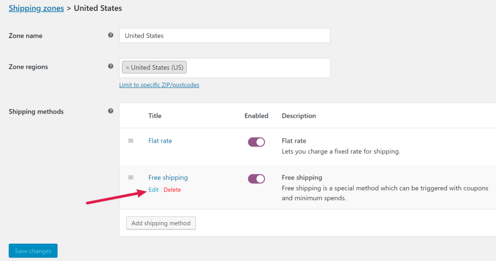 WooCommerce คูปองจัดส่งฟรี แก้ไขวิธีการจัดส่งฟรี - คูปองขั้นสูง WooCommerce Free Shipping Coupon Edit free shipping method