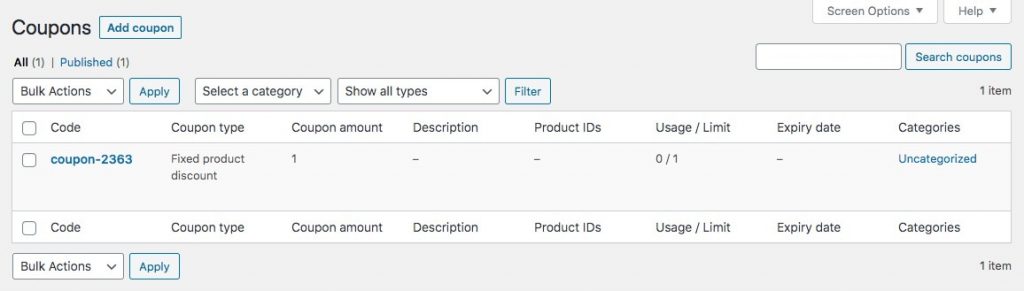 add-coupon - คูปองขั้นสูง Advanced Coupons list in WordPress.