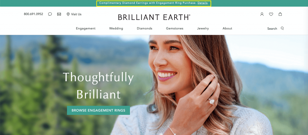 bogo-free-product-örnek - Gelişmiş Kuponlar A give away where customers receive a free pair of earrings when they purchase an engagement ring.