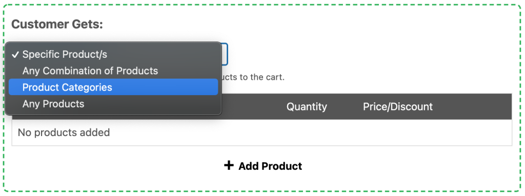 bogo-customer-gets-product-categories - Cupons Avançados
