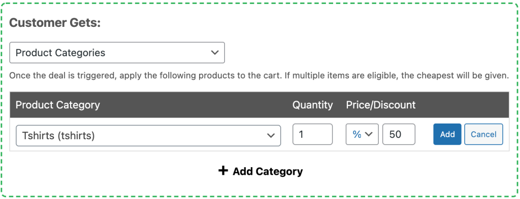 bogo-customer-gets-product-categories-tshirts-50-percent - Cupons Avançados