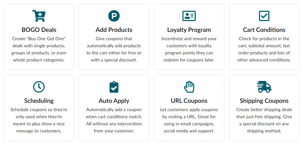 zaawansowane-kupony-funkcje - Kupony zaawansowane The Advanced Coupons plugin features.