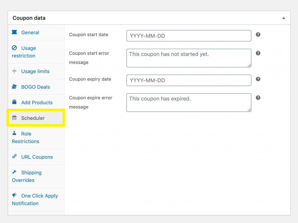 advanced-coupons-scheduler - Cupons Avançados Accessing the coupon scheduler.