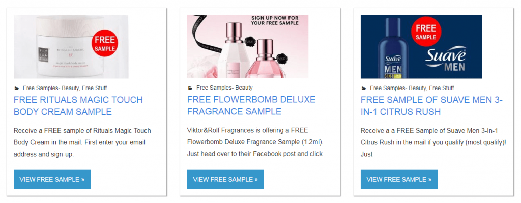 無料サンプルの例 - 高度なクーポン An example of free samples offers.