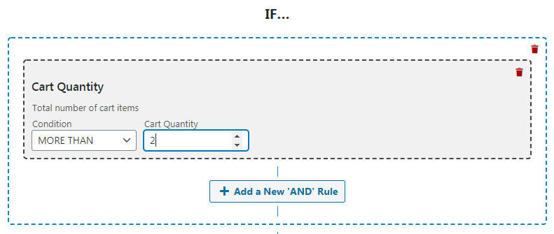 cart-conditions-cart-quantity - Coupons avancés Entering a cart quantity.