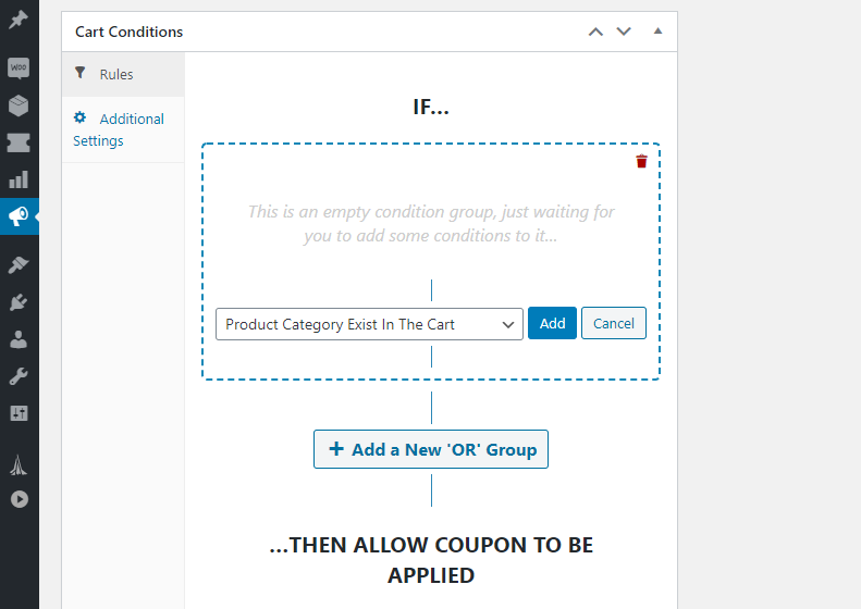 cart-conditions - Cupons Avançados Advanced Coupons' cart conditions