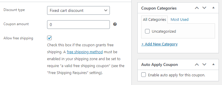 aplicar automaticamente - Cupons Avançados Enabling auto-apply for a coupon.