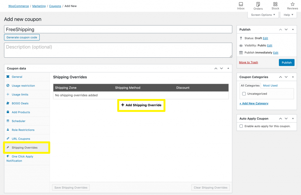 advanced-coupons-shipping-override - 高度なクーポン Creating an Advanced Coupons shipping override.