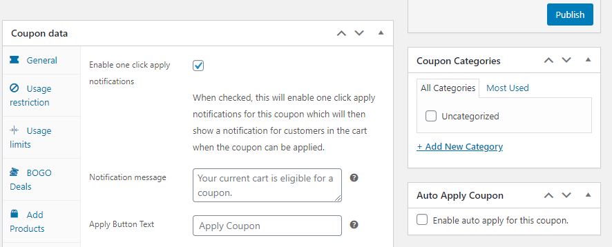 一键申请 - 高级优惠券 Enabling one-click application for a coupon