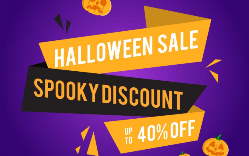 할로윈 세일 - 고급 쿠폰 A Halloween sales banner