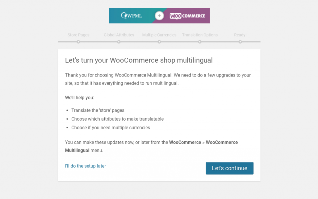wpml-woocommerce-setup - คูปองขั้นสูง The WPML WooCommerce setup wizard.