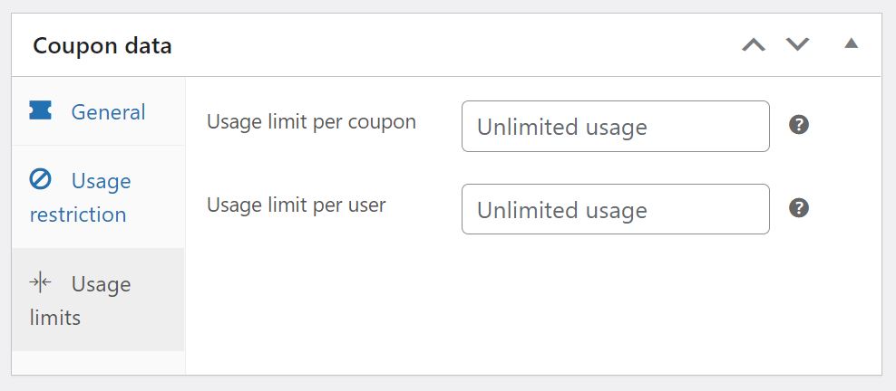 حدود الاستخدام - كوبونات متقدمة The Usage limits options in WooCommerce Coupons