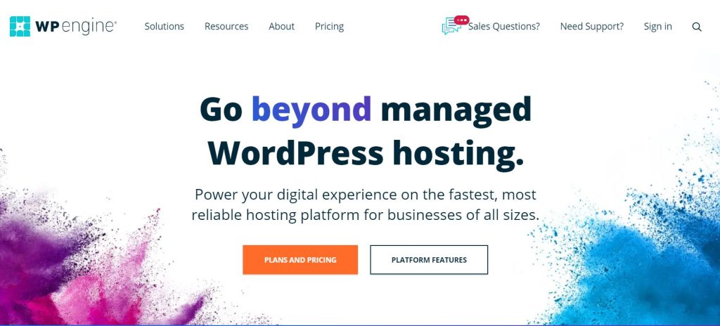 مُدارة WordPress استضافة محرك wp - كوبونات متقدمة WP engine homepage