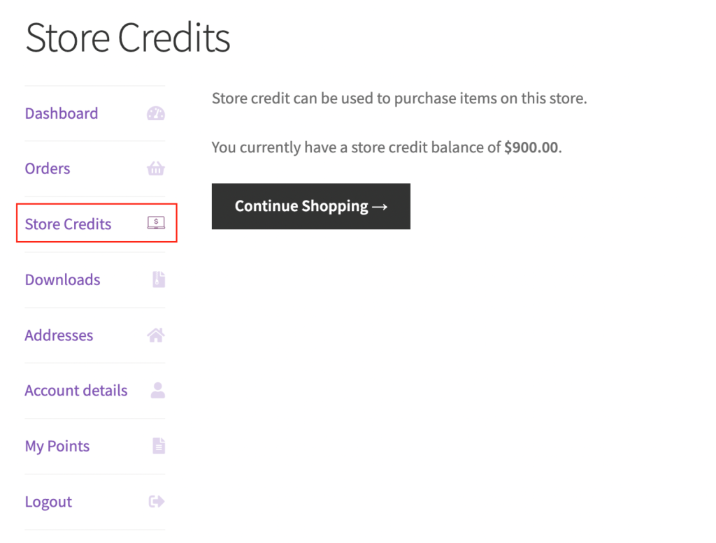 store-credit6-3 - 高级优惠券 Store credit tab found in the My Account page